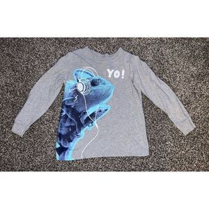 Carter's Kids Boys Gray "Yo" Lizard Long Sleeve‎ Shirt Size 7
